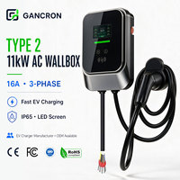 Chargeur de voiture électrique GANCRON EV Type 2 AC 11kW, chargeur mural industriel pour véhicules électriques, fournisseur de premier plan de Shenzhen