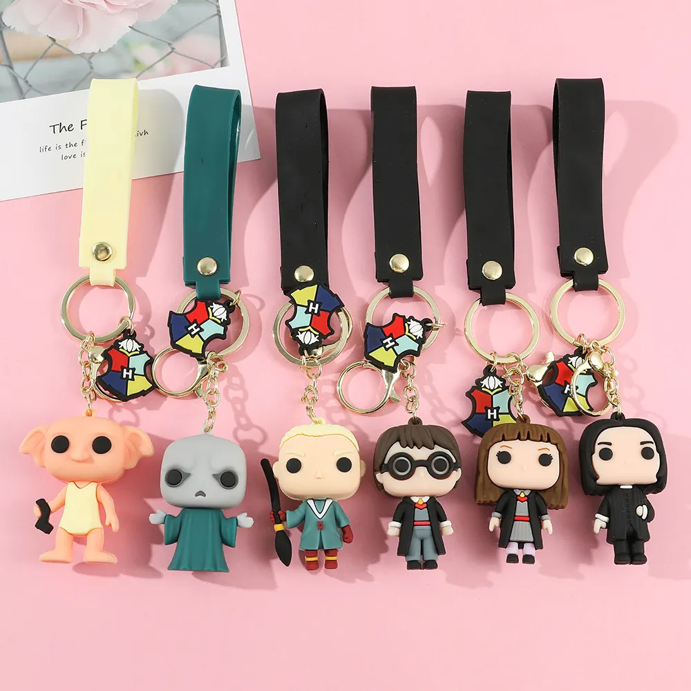 Harry Magic Dumbledore James Hermione Voldemort Action Figure Keychain Small Gift Digital Printing 3D Key Ring Key Chain LC173