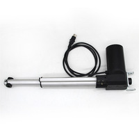 Aktuator Linear Motor DC Listrik Tabung Aluminium 12V 24V 6000N 100-400mm Stroke yang Dapat Disesuaikan untuk Tempat Tidur Rumah Sakit, Kursi Gigi, Kipas