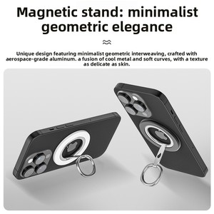 Nouveau support de téléphone portable magnétique pliable double face avec anneau pour iPhone et Android, idéal pour bureau, chambre, voiture - Product Image 4