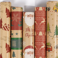 Papier d'emballage rouge pour Noël, anniversaire, festival, fleurs, papier d'emballage kraft en gros, en stock