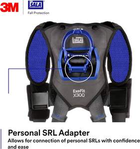 3M 1113007 DBI-SALA ExoFit NEX ベスト型ポリエステルハーネス アルミ製バックDリング ロック式クイックコネクトバックル 大型 ブルー/グレー - Product Image 5