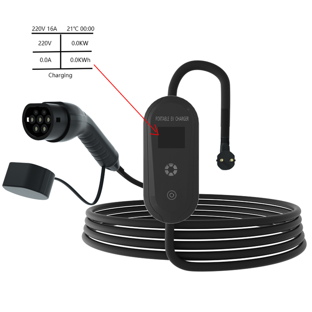 Home Use Adjustable 32A Level 2 IP54 Waterproof 7kW Output 220-250V Type2 GBT EV Charger