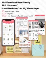 Phomemo Printer stiker Mini portabel M02S, Printer foto Mini nirkabel portabel 300dpi termal