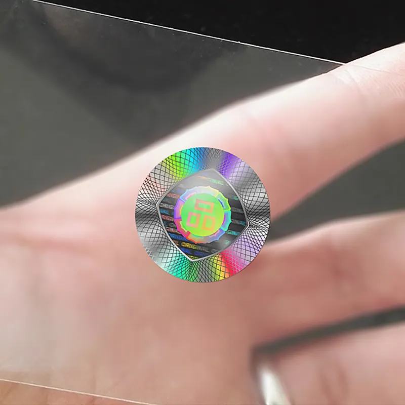 Large void label authenticity 3d vinyl nfc hologram qr code security overlays roll custom hologram sticker