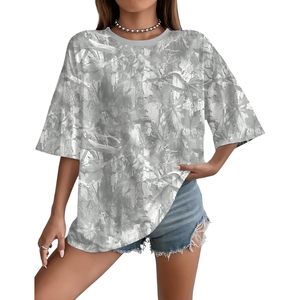 FOXA Women Oversized Printed T-Shirt Cotton Casual Summer <b>Tops</b> Breathable Regular Sleeve Jersey Fabric - Product Image 1