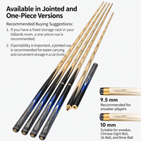 Queue de billard artisanale Omin Brand, 145 cm, 17,5-18,5 oz, pointe de 9,5/10 mm, manche en bois de frêne d'Amérique du Nord pour le snooker