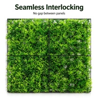 Panneau mural en herbe artificielle à feuilles fines, vert, 50x50cm (20x20 po), pour décoration intérieure et extérieure, jardin et aménagement paysager, personnalisable OEM