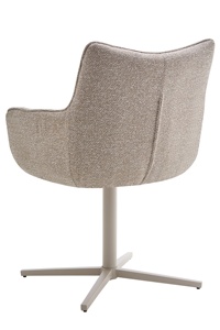 <span class=keywords><strong>เก้าอี้</strong></span>ทานอาหารหรูหราทันสมัยปี 2025 ผ้าสีขาว<span class=keywords><strong>ข้าว</strong></span> หุ้มเบาะเต็มตัว พร้อมที่วางแขน หมุนได้ 360 องศา °   ฟังก์ชันการหมุน - Product Image 5