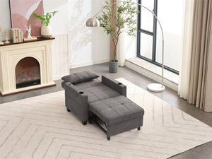 Canapé convertible 1 place en tissu lin, inclinable et coulissant, pour appartement - Product Image 5