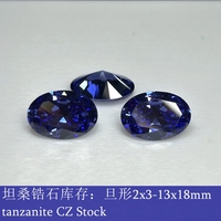 HQ GEMS Bleu Cubique Zircone Ovale Coupe CZ 3X5mm 13X18mm Synthétique Zircon Tanzanite Pierre Précieuse Pour Bijoux