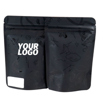 Sacs Mylar noirs mats personnalisés avec logo, sacs refermables anti-odeur en aluminium, sachets de conservation alimentaire étanches à l'humidité