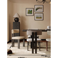 Ensemble de chaises de salle à manger de style nordique moderne, durables et haut de gamme, avec dossier en tissu, en bois massif, style rétro français, non pliables, meubles pour la maison