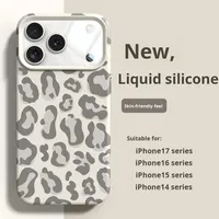 Étui antichoc en silicone souple motif léopard au design de luxe pour Iphone 16 15 17 Pro Max 17 Pro couverture de téléphone portable