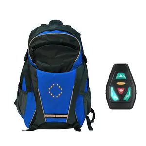 Customized Reflective LED Running Gilet Backpack Waterproof Oxford Small Turn Signal Trekking Fabric Backpack with light