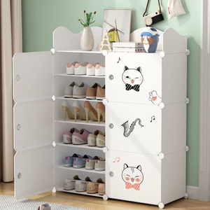 <span class=keywords><strong>Meuble</strong></span> de rangement moderne et économique en plastique blanc, étagères extensibles pour chaussures, idéal pour salon, hôpital, entrepôt - Product Image 4