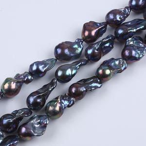 Perles d'eau douce naturelles de 15 à 19 mm, forme baroque, blanches, perles en vrac faites à la main, Zhuji, perles noires de Mars pour la fabrication de bijoux - Product Image 1