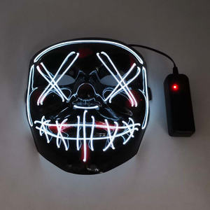 Máscara Luminosa para Fiesta, Diseño en <span class=keywords><strong>V</strong></span>, Sangrienta, Hecha a Mano, con LED Intermitente, Estilo Venganza - Product Image 4