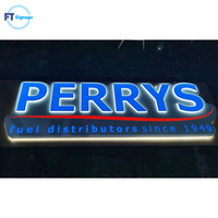 Enseigne extérieure commerciale avec logo 3D, lettres lumineuses LED, en métal peint, logo 3D personnalisé avec panneau arrière