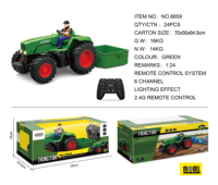 2024 Últimas ventas Canal 6 1/24 Simulación Vehículo agrícola RC Tractor con máquina de siembra Juguete RC Tractor