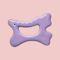Peigne à cheveux personnalisé en pierre d'agate violette Gua Sha, avec logo, pour massage musculaire