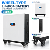 Système de stockage d'énergie sur roues 15KWh 20KWh 30KWh 51.2V Batterie LiFePO4 Communication CAN Protection IP20 Utilisation solaire domestique