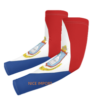 Manchons de bras rafraîchissants avec drapeau de Sainte-Kitts et Nevis, protection solaire patriotique pour hommes et femmes, pour la course, le golf et le cyclisme