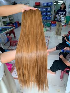 Extensions de cheveux humains lisses bruns brillants, double trame, donneur unique, 95-100g par unité, prix abordable - Product Image 2