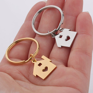 Portachiavi a forma di <span class=keywords><strong>casa</strong></span> in acciaio inossidabile in metallo Non appannato - Product Image 1