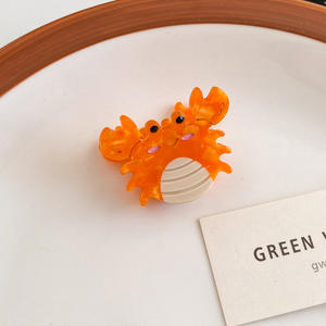 लड़कियों के लिए प्यारा ग्रीष्मकालीन मिनी एसीटेट बाल क्लिप, व्हेल क्रैब लॉस्टर स्टारफिश डिज़ाइन - Product Image 4