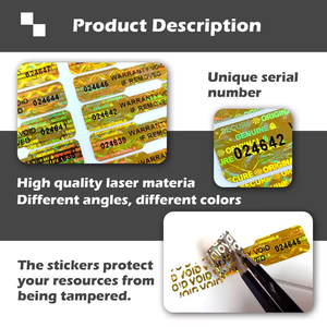 Genuine Tamper-Evident Security Hologram Void UV <strong>Vinyl</strong> Adhesive Sticker Unique Serial Number Hologram <strong>Seal</strong> for Warranty Label - Product Image 3