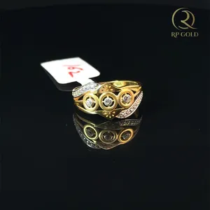 Stylish <b>gold</b> <b>ring</b> with circular stone design elegant modern jewelry for women perfect for daily wear gifting special occasions - Product Image 3