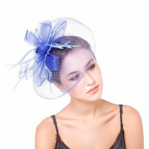 2025 nuovo Design elegante chiesa per <span class=keywords><strong>il</strong></span> giorno del partito cappelli Fascinator accessori per capelli da sposa donna <span class=keywords><strong>cappello</strong></span> piuma - Product Image 5