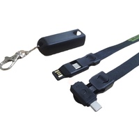 Câble de données BJC trois-en-un avec cordon, connecteurs Micro USB/Type-C pour iPhone – Chargement et transfert de données, conducteur en cuivre pur
