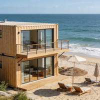Kit de Casa Prefabricada con Estructura de Acero Ligero, Villa Contenedor de 2 Pisos, Estructura de Acero Rcbc, Casa, Cabaña, Hotel, Oficina