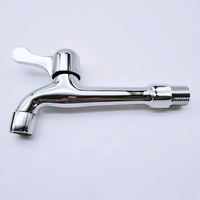 Robinet de lavabo mural pour machine à laver, évier, salle de bain, robinet en zinc, rallonge de robinet, eau froide, chrome, robinet à bec