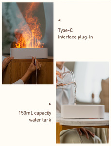 Desktop Flame Aroma <b>Diffuser</b>, USB Essential Oil <b>Diffuser</b> Humidifier, Colorful Mist Air Humidifier for Home Hotel - Product Image 4