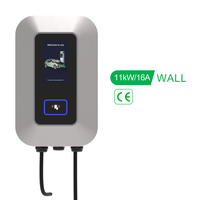 Nouvelle borne de recharge NECS AC 22 kW 32 A pour véhicules électriques, câble de 5 m, IP55, Type 2, modèle 3010, argent, station de recharge murale pour allée extérieure