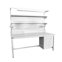 Banco de trabajo de ajuste de altura Leenol, Banco ESD, muebles de laboratorio, mesas de laboratorio, banco de trabajo de soldadura PCB con gabinete de herramientas