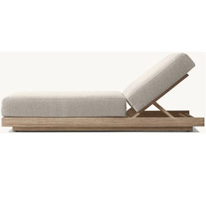 Tumbona de Lujo para Piscina, Muebles de Exterior Impermeables, Tumbona de Tela de Teca para Exteriores - Product Image 4