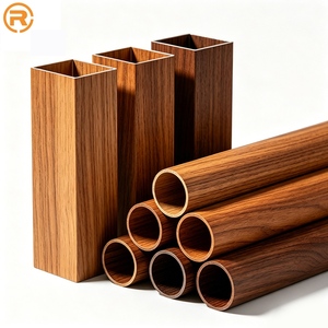 Profilé carré en aluminium grain bois série 6000, 20x20, fabriqué pour les cadres de portes, la décoration intérieure, la pliage et la découpe - Product Image 1