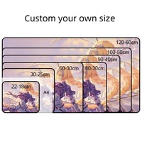 Tapis de souris en caoutchouc écologique OEM, logo personnalisé, anime, grand format, noir, antidérapant, tapis de bureau pour clavier et souris