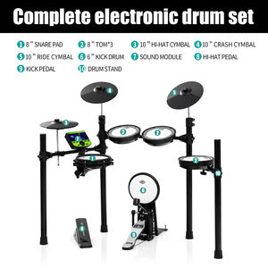 Pd Model 333 Elektrische Drumstel Voor Beginners Oefenen Volledige Pads En Pedalen Metaal Materiaal - Product Image 2