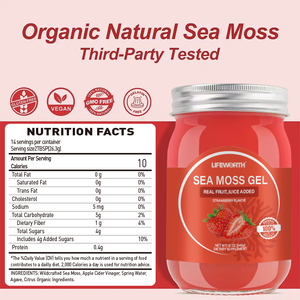 Gel de mousse d'algues irlandaises crues LIFEWORTH Superfood saveur fraise pour le soutien immunitaire et digestif - Product Image 4