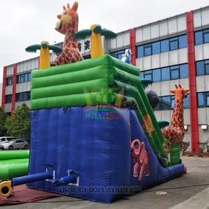 אוריינט מתנפחים מותאם אישית מתנפחת מסחרי ג 'ונגל ג' ירף יבש שקופיות טרופי יער בעלי החיים שקופיות למכירה - Product Image 4