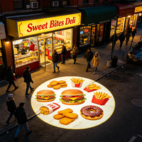 Projecteur LED Gobo 100W personnalisé gratuit, lampe à logo personnalisé pour restaurant, café, devanture de magasin, mur extérieur, entrée, affichage