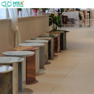 HZX, venta al por mayor, losas de mármol verde Alpes Premium para sala de estar de lujo, mesa lateral de zócalo de café de extremo moderno personalizado - Product Image 4