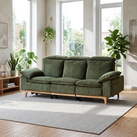 Canapé électrique en tissu Kuli 8841 / Nouveau modèle 2024 style japonais réglable trois places rembourré avec garantie de 10 ans pour petits espaces