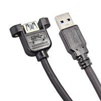 Kabel Ekstensi Panel USB Kustom dengan Adaptor, Konduktor Tembaga Berlapis Timah, Isolasi PVC, Panjang 1m, Tegangan 220V, Tahan Air IP66