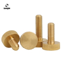 Vis moletées à tête plate en laiton M3 M4 M5 M6, vis de réglage moletées, M3x5mm
